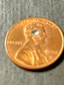 1994 D Lincoln cent bullet strike on head - Picture 1 of 6