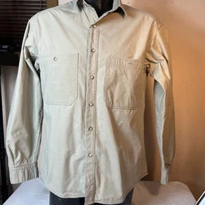 Vintage The North Face Grand Tetons Lined Cotton Khaki Shirt Size Medium - Picture 1 of 10