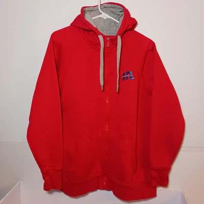 Antigua Superbowl LIII Atlanta Full Zip Fleece Hoodie Sweatshirt Women Sz XL Red - Image 1 of 4