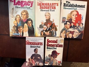 Howard Fast Book Lot Set Immigrants Legacy Establishment Second Generation Saga - Picture 1 of 19