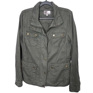 KUT from the Kloth Women's Utility Jacket Green Military Style Size S Full Zip - Picture 1 of 11