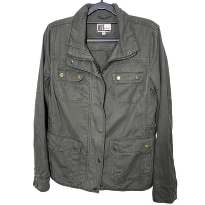 KUT from the Kloth Women's Utility Jacket Green Military Style Size S Full Zip - Image 1 of 4