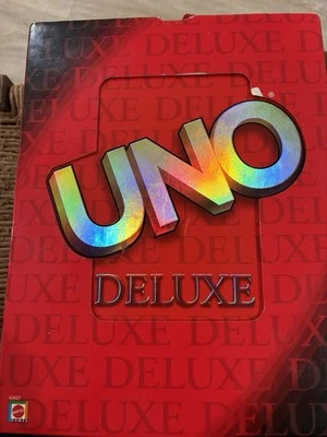Mattel 2001 UNO DELUXE Card Game Complete. Some Cards Slightly Bent See Pics - Image 1 of 4