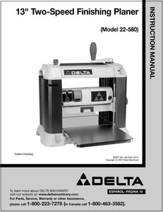 Delta Hobel 22-580 Bedienungsanleitung - Bild 1 von 1