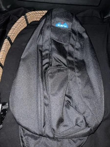 Schwarzer KAVU Mini Rucksack Seilgriff Schultertasche Wandern Camping Strand - Bild 1 von 4