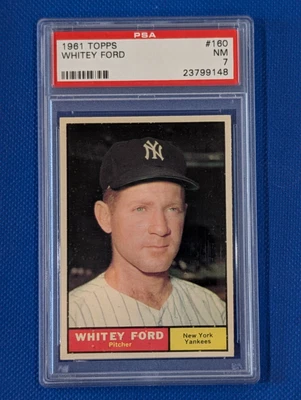 1961 Topps 160 Whitey Ford PSA 7 - Image 1 of 2