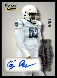2022 Wild Card Matte Autographs Foil C.J. Brewer Auto 70/100 Coastal Carolina - Picture 1 of 2