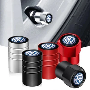 4x Tappi Valvola Gomma in Alluminio per VW Golf Passat Polo Tiguan GTI - Foto 1 di 11