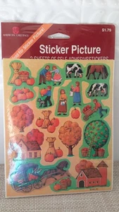 Vintage American Greetings Thanksgiving Sticker SEALED Animals Autumn Fall RARE - Picture 1 of 23