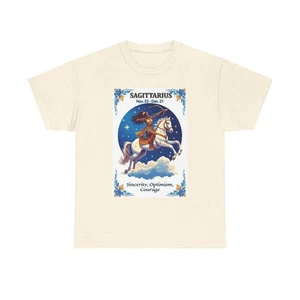 Sagittarius Zodiac Tee, Horoscope Shirt, Astrology Gift, Unisex Cotton Tee - Picture 1 of 25