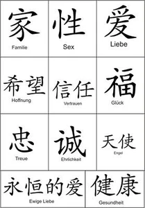 Wa 30 Wandtattoo Wandbild Chinesische Zeichen - Bild 1 von 1