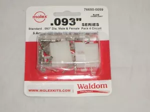 JUEGO DE 2 ENCHUFES DE ALIMENTACIÓN MOLEX 76650-0059 .093" 4 CIRCUITOS CON PINES - Imagen 1 de 3