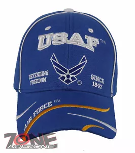 NEW! US AIR FORCE USAF WING DEFENDING FREEDOM SINCE 1947 BALL CAP HAT BLUE - Picture 1 of 4