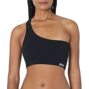 MSRP $45 Dkny Womens Support Yoga One Shoulder Running Bra Black Size XL - Picture 1 of 2