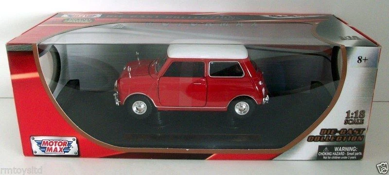 MOTORMAX 1/18 - 73113 CLASSIC OLD MINI COOPER - RED / WHITE - Image 1 of 3