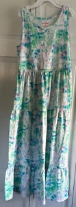 Vestido Cat & Jack Grande 10/12 Multicolor Tie Dye Sin Mangas - Imagen 1 de 4