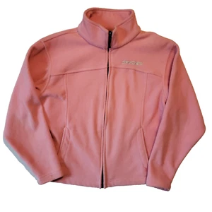Spyder Girls Sz Large 14-16 Full Zip Fleece Base Layer Jacket Pink Pockets Logo - Picture 1 of 8