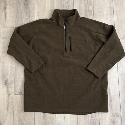 Drake Waterfowl Heathered Brown Fleece Windproof 1/4 Zip Jacket 3XL - Image 1 of 4