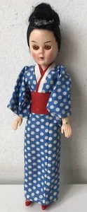 Vintage Japanese collectable costume souvenir doll black hair red shoes - Picture 1 of 6