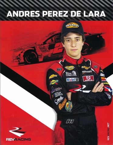 2023 ANDRES PEREZ DE LARA "REV RACING" #2 NASCAR ARCA MENARD SERIES POSTCARD Cover