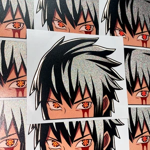 SASUKE REFLECTIVE ANIME PEEKER STICKER NARUTO SHIPPUDEN AKATSUKI CAR DECAL - Bild 1 von 2