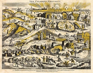 1813 Illustration Map The Pilgrim's Progress Christianity 11"x14" Wall Poster - Imagen 1 de 2