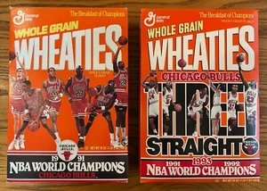 2 Wheaties Boxen (geöffnet) Lot - 1991 & 1993 Chicago Bulls NBA World Champions - Bild 1 von 10