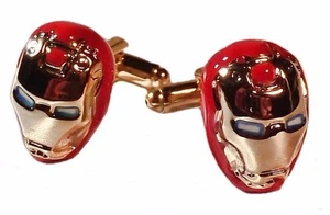  IRON MAN Enamel/Goldtone CUFFLINKS - Picture 1 of 1