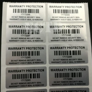 1000 Warranty Void BAR-CODE Hologram Security Label Stickers Tamper Evident Seal - Zdjęcie 1 z 5