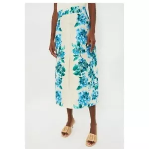 Tuckernuck | NEW Water's Edge Hydrangea Kennedy Front Slit Midi Skirt Size XS - Picture 1 of 6