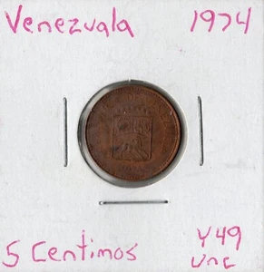 Moneda Venezuela 5 Céntimos 1974 Y49 - Imagen 1 de 2