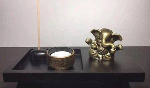 Golden Ganesh tea light candle holder Ornament - Picture 1 of 1