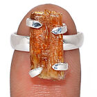 Orange Kyanite Rough 925 Sterling Silver Ring Jewelry s.4 BR127777