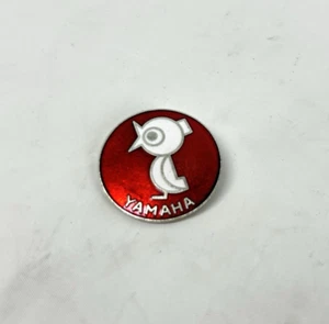 Yamaha Enamel Lapel Pin Music Guitar Motorcycle Bike Red White Bird Logo Vintage - Picture 1 of 4