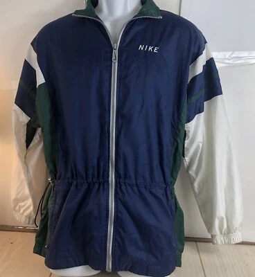 Cortavientos para mujer Nike talla pequeña/azul, verde, blanco cintura sincronizada, cierre de cremallera Foto 1 de 4