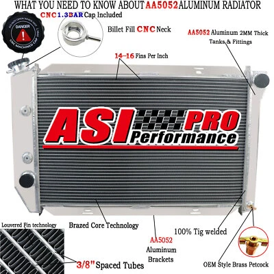ASI 4 Row Radiator For 1971-1973 Ford Mustang Mercury Cougar/69-71 Torino LTD - Image 1 of 4