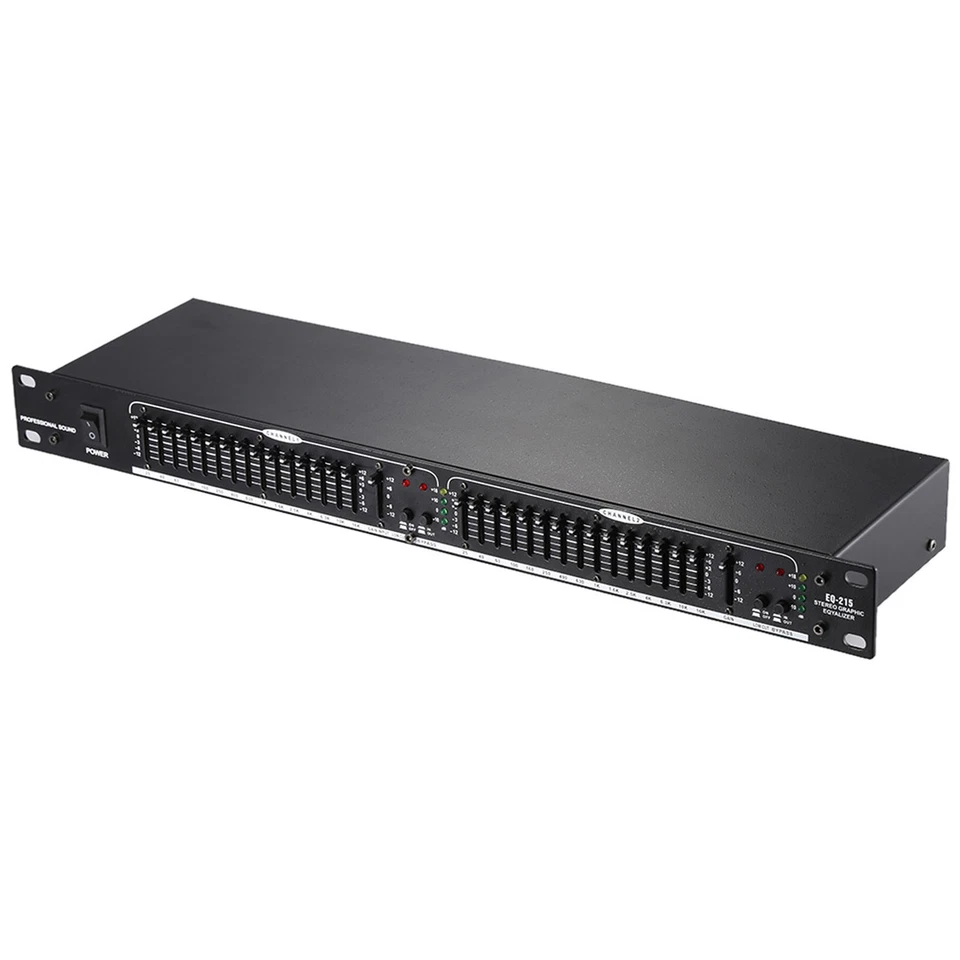 EQ-215 Dual Channels 15-Band Stereo Graphic Equalizer 1U Rack Mount Black H5N6 - Image 1 of 4