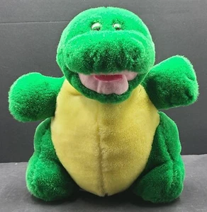 Juguete de peluche vintage Animal Express marioneta de mano dinosaurio dragón 1978 11" - Imagen 1 de 15