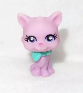 POLLY POCKET - SPARKLIN' PETS MATTEL #57 CHAT MAUVE YEUX VIOLET COLLIER BLEU - Picture 1 of 5