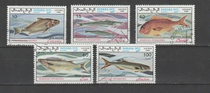 thv série de 5 nature vie marine poissons Sahara Occidental oblitéré - Photo 1/1