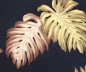 Trendtex Upholstery Black Brown Green Aloha Hawaiian Barkcloth Fabric 54x66 - Picture 1 of 3