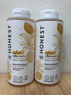 HONEST BEAUTY The Honest Company Bubble Bath Citrus Vanilla Coconut Oil 12 Oz Each LOT OF 2