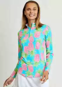 FINTA Manica Lunga Nuovo con etichette G Lifestyle Pineapple Grove rosa turchese - S M L XL XXL - Foto 1 di 1