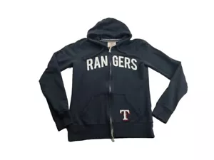 Texas Rangers - Womens Blue Full Zip Lightweight Hoodie Jacket - Size Large - Picture 1 of 8