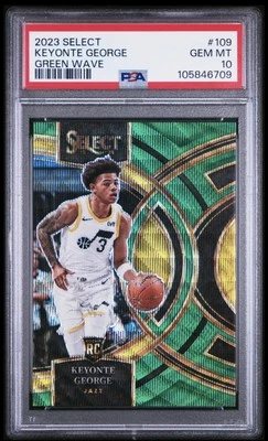 2023 Select Keyonte George GREEN WAVE ROOKIE CARD #/50 Utah Jazz PSA 10💎 - Image 1 of 4