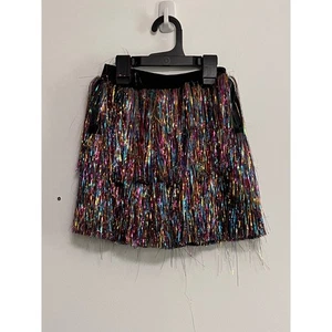 Mädchen Glitzer Lametta Rock 7-14 Jahre Regenbogen Fransen Party Halloween Tanz Neu - Bild 1 von 2