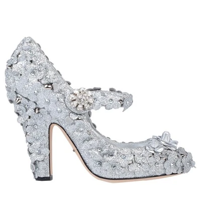 ZAPATOS DOLCE & GABBANA ADORNADOS CRISTAL FLOR MARY JANE $1,795 IT 36.5 US 6 Foto 1 de 4