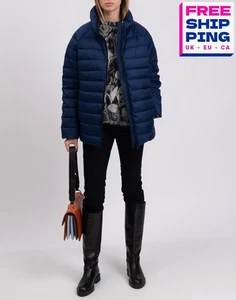 RRP €1088 IENKI IENKI Down Quilted Jacket Size S Blue Zip High Neck - Picture 1 of 11