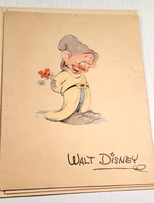 Impresión De Colección Dopey Disney Blancanieves 7"x9" Años 1930-40 Impresión por Ollie Johnston Foto 1 de 4