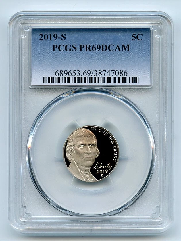 2019 S 5C Jefferson Nickel PCGS PR69DCAM - Image 1 of 1
